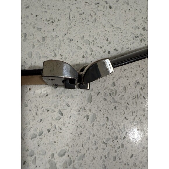Brighton Women’s Belt S Black Leather Metal Folding Hinge Silver 1996 Vtg EUC main image 11